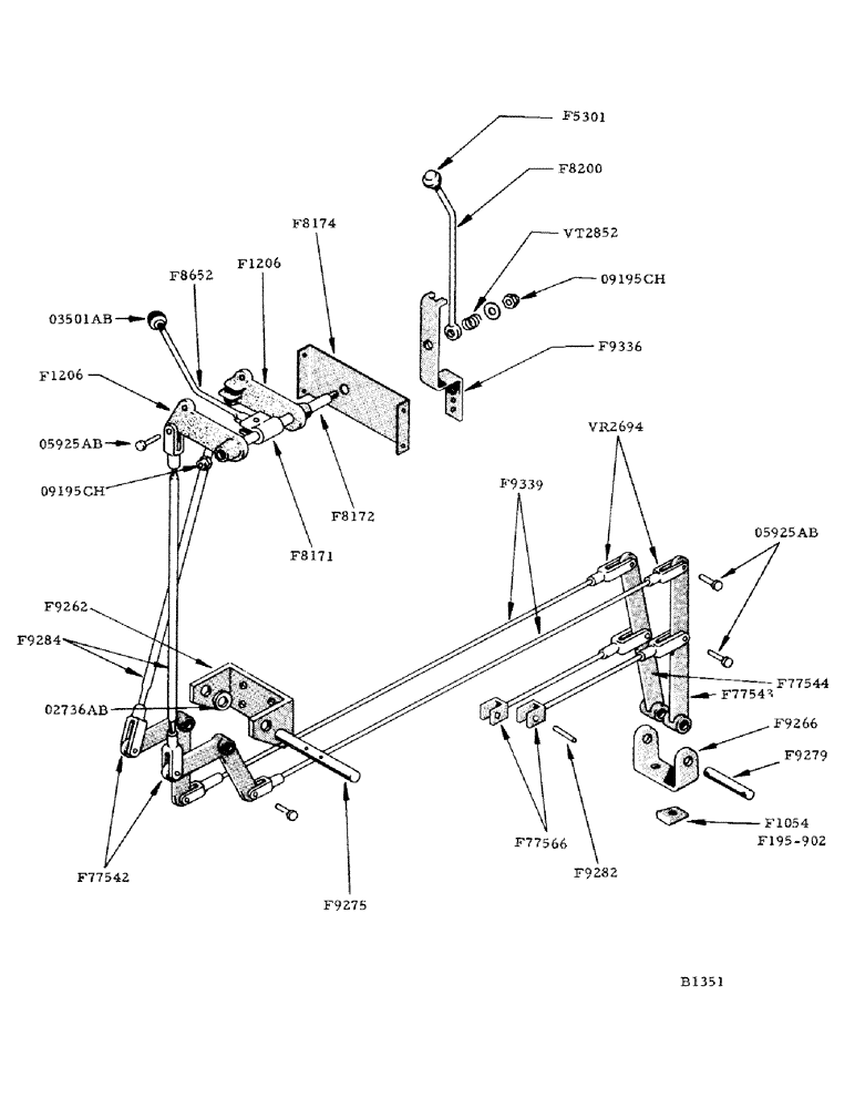 Схема запчастей Case IH 800 - (280) - GEAR SHIFT LINKAGE (14) - MAIN GEARBOX & DRIVE