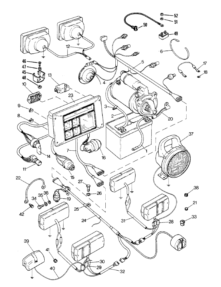 Схема запчастей Case IH 1690 - (S07-1) - ELECTRIC WIRING, LOW PROFILE MODEL (06) - ELECTRICAL SYSTEMS