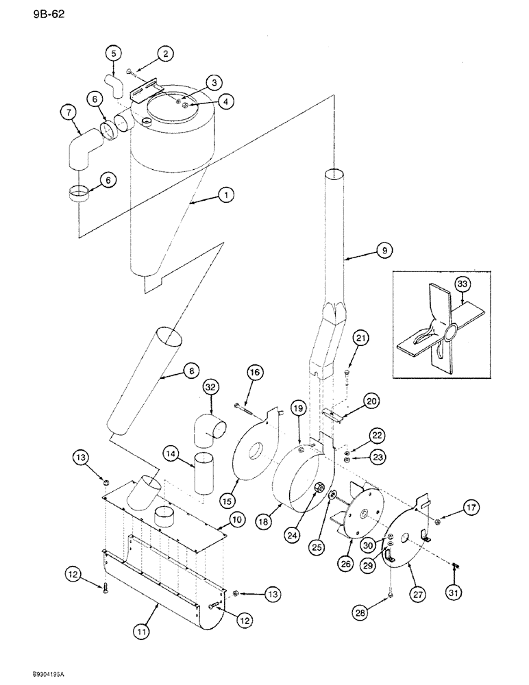 Схема запчастей Case IH 1350 - (9B-62) - HAMMERMILL DUST COLLECTOR, 1350 MACHINES (09) - CHASSIS ATTACHMENTS