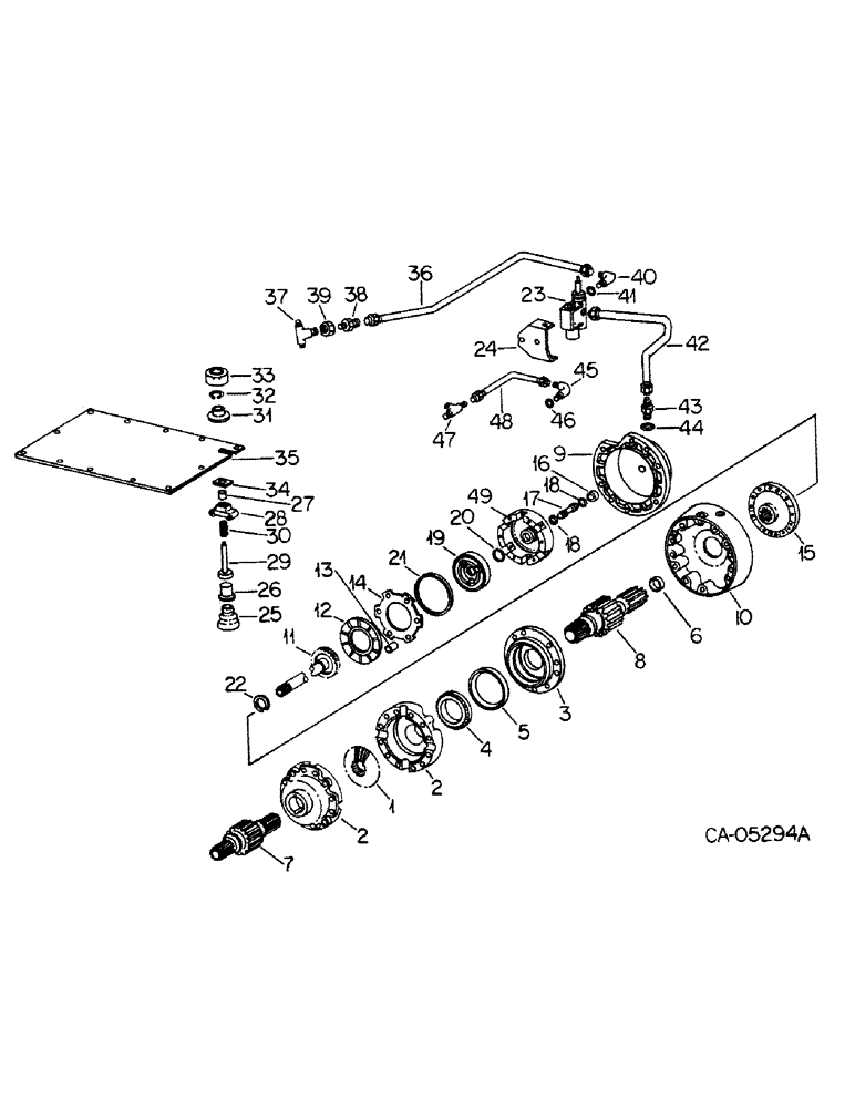 Схема запчастей Case IH 986 - (07-15) - DRIVE TRAIN, DIFFERENTIAL LOCK ATTACHMENT (04) - Drive Train