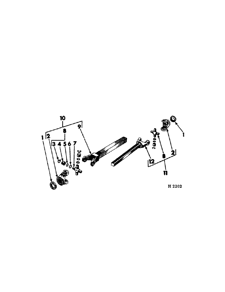 Схема запчастей Case IH 125 - (D-10) - SIDE DRIVE SHAFT UNIVERSAL, ROCKWELL, STANDARD 