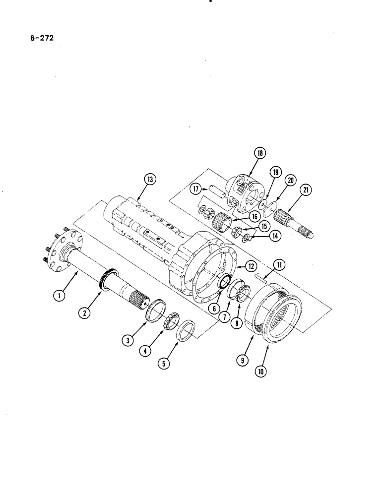 Схема запчастей Case IH 485 - (6-272) - REAR AXLE, CARRIER AND CONNECTIONS (06) - POWER TRAIN