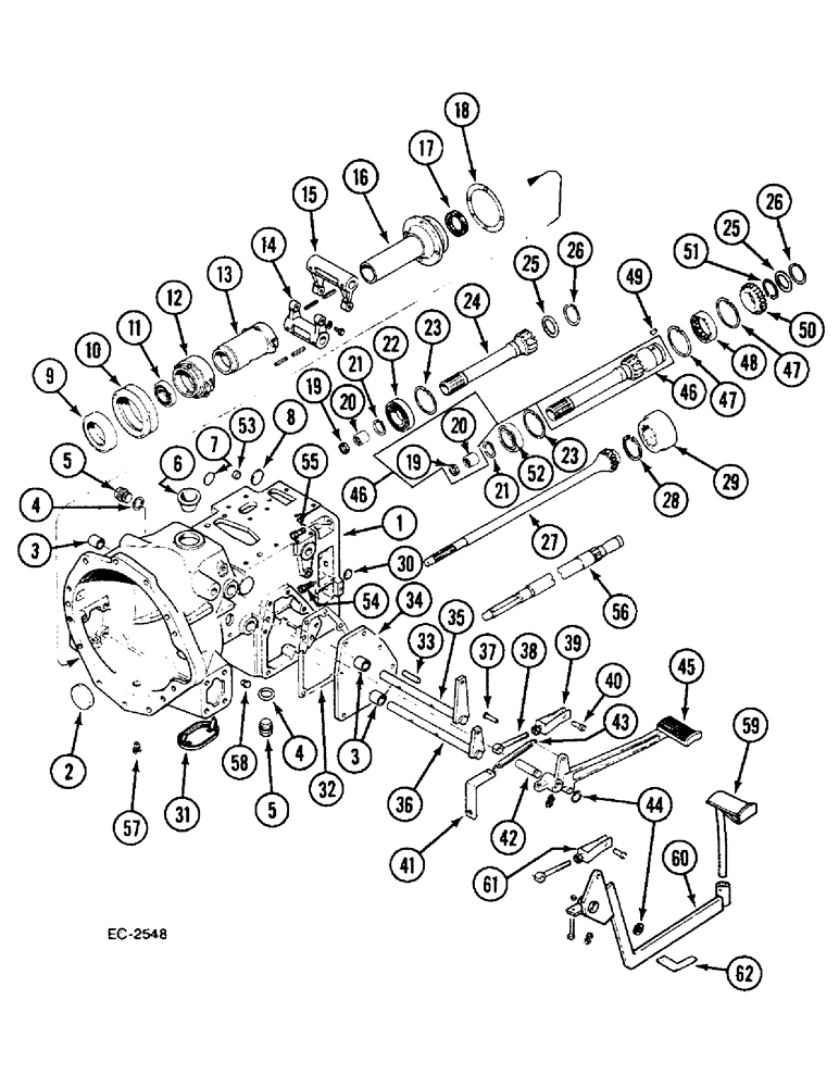 Схема запчастей Case IH 833 - (6-310) - DOUBLE CLUTCH HOUSING AND CONNECTIONS (06) - POWER TRAIN