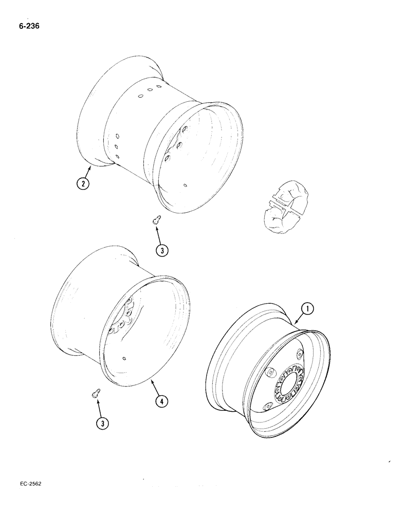 Схема запчастей Case IH 385 - (6-236) - REAR WHEELS (06) - POWER TRAIN