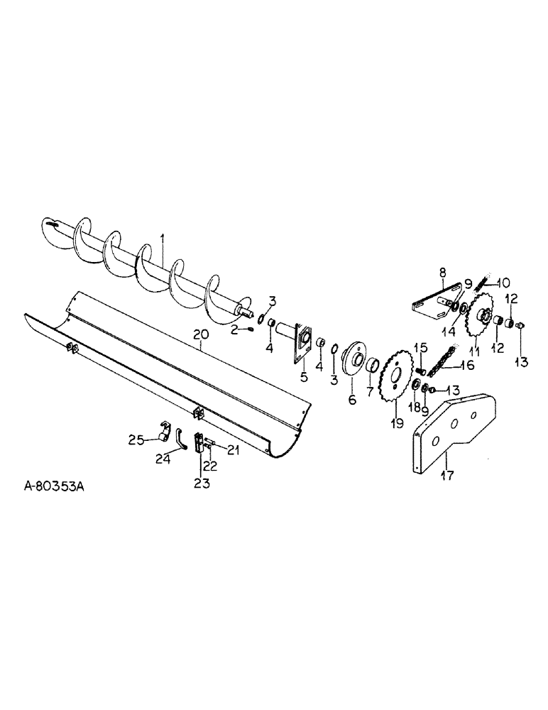 Схема запчастей Case IH 10 - (B-07) - AUGER, AUGER DRIVE SHIELD AND TROUGH 