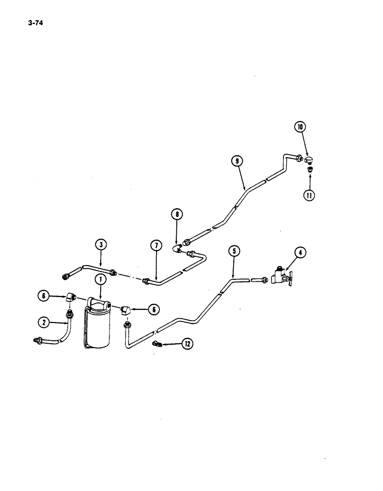 Схема запчастей Case IH 782 - (3-74) - FUEL PIPES AND CONNECTIONS (02) - FUEL SYSTEM