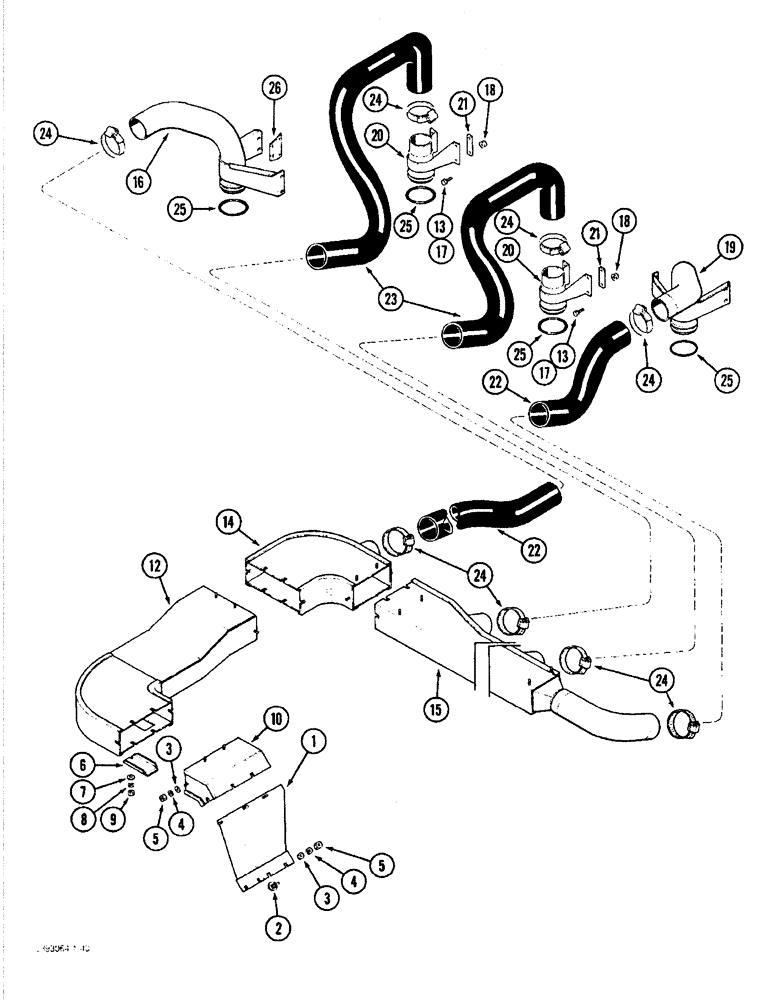 Схема запчастей Case IH 1822 - (9B-34) - AIR DUCTS AND HOSES, 1822 COTTON PICKER (15) - HANDLING SYSTEM