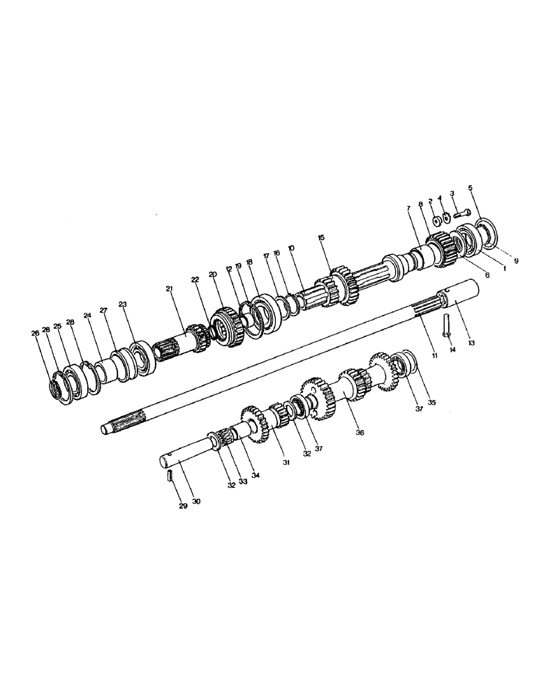 Схема запчастей Case IH 1210 - (C14) - GEARBOX, DRIVESHAFT AND LAYSHAFTS, 1210 TRACTORS Gearbox