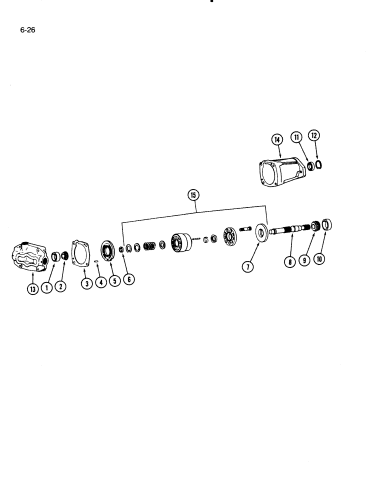 Схема запчастей Case IH 5000 - (6-26) - HYDROSTATIC MOTOR, SINGLE SPEED (06) - POWER TRAIN