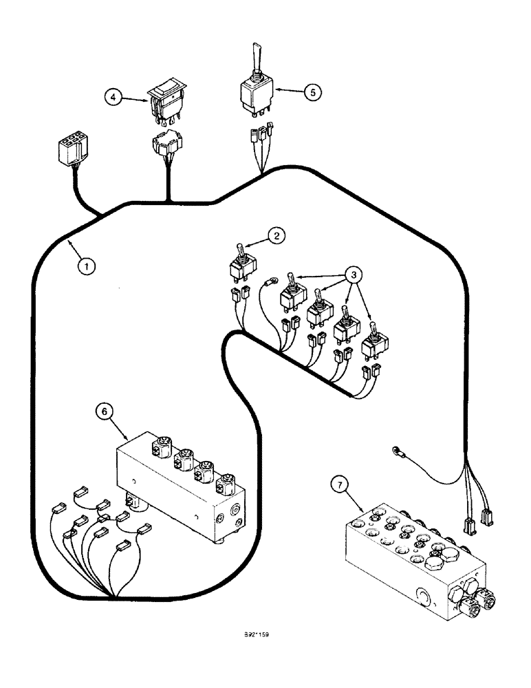 Схема запчастей Case IH 1800 - (4-14) - ROW UNIT AND HEADER HARNESS (06) - ELECTRICAL SYSTEMS