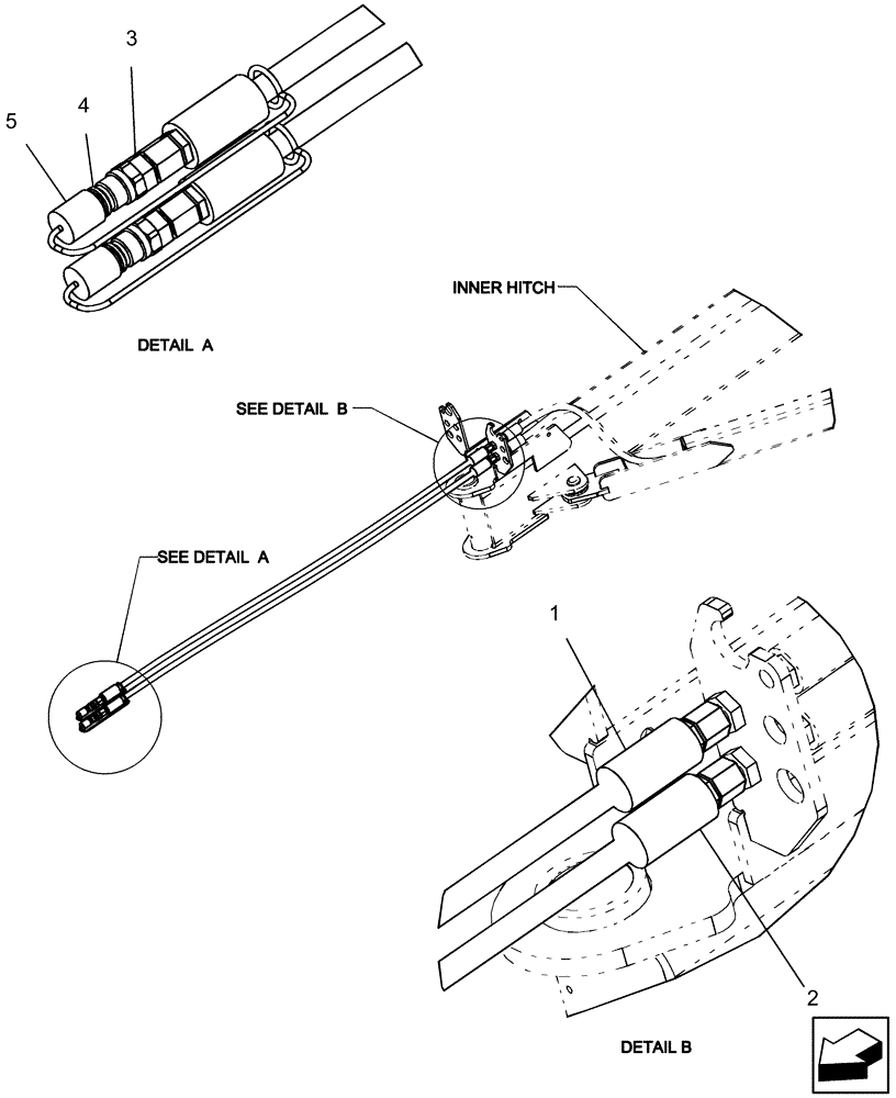 Схема запчастей Case IH 1250 - (35.850.07) - HYDRAULICS - TRACTOR HOSE AND COUPLER - 12 ROW AND 16 ROW, LIFT AND FOLD (35) - HYDRAULIC SYSTEMS