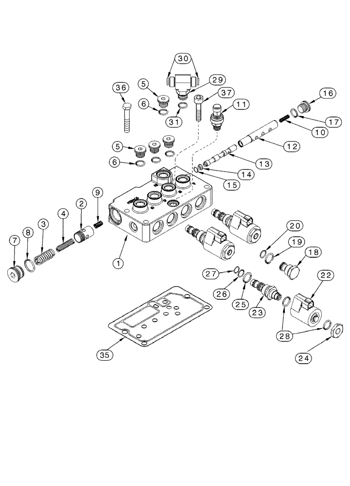 Схема запчастей Case IH MX200 - (06-21) - VALVE ASSY TRANSMISSION CONTROL, N.A. ONLY (06) - POWER TRAIN