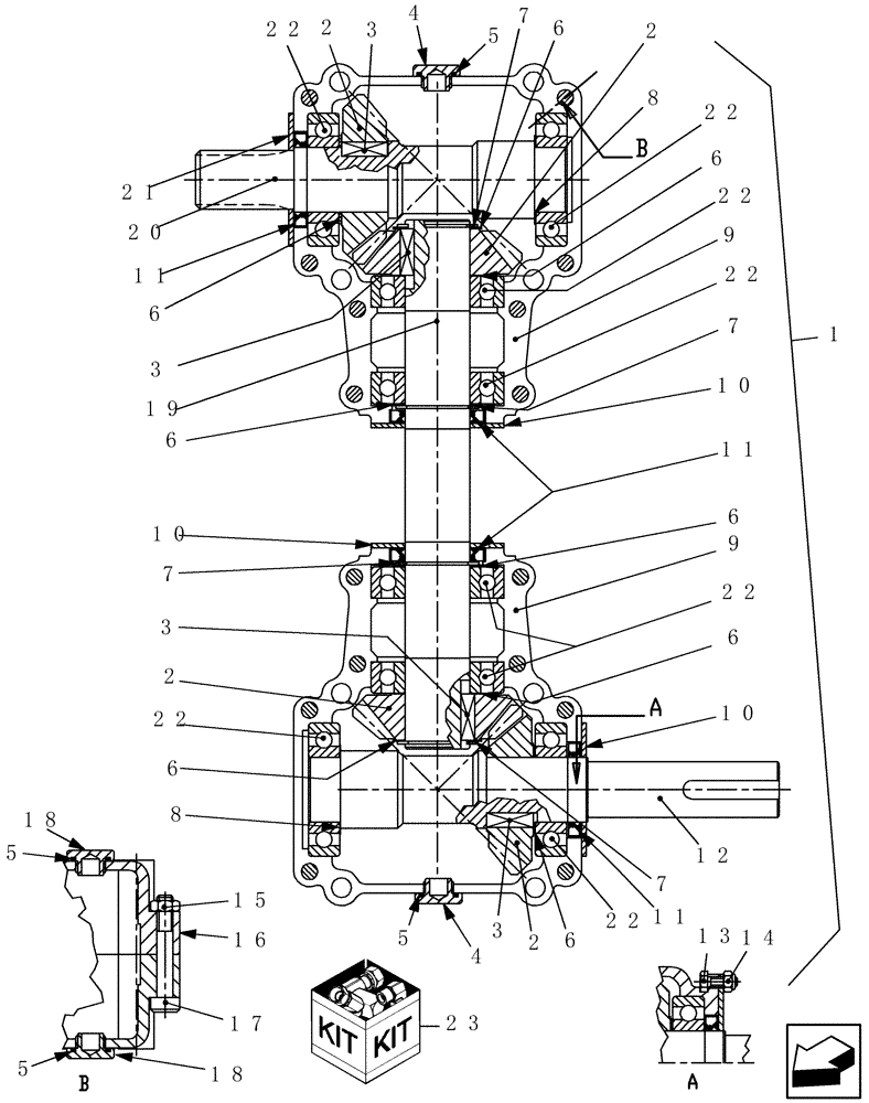 Схема запчастей Case IH 8010 - (80.101.21) - BUBBLE-UP AUGER TANDEM GEARBOX (80) - CROP STORAGE/UNLOADING