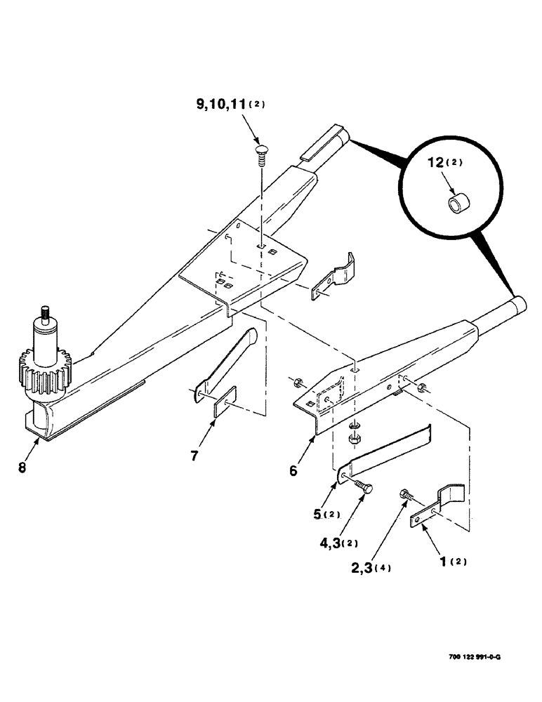 Схема запчастей Case IH 8455 - (6-10) - DUAL TWINE ARM ASSEMBLY (14) - BALE CHAMBER