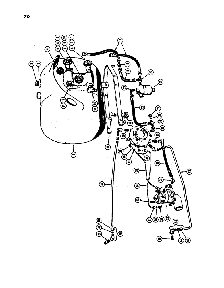 Схема запчастей Case IH 530 - (070) - L.P.G. TANK AND SYSTEM, PRIOR TO S/N 8262800, 530 MODEL, 159 SPARK IGNITION ENGINE (03) - FUEL SYSTEM