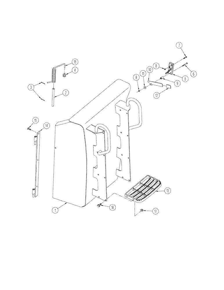 Схема запчастей Case IH STX325 - (09-32) - BATTERY DOOR ASSY (09) - CHASSIS/ATTACHMENTS