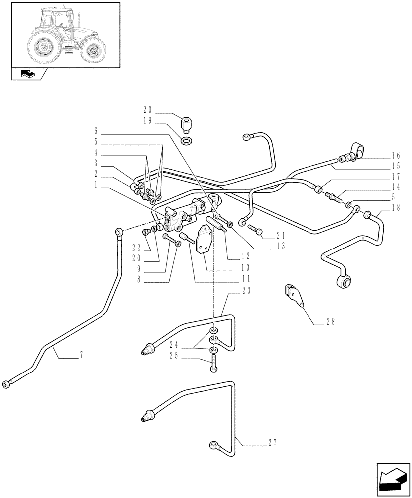 Схема запчастей Case IH FARMALL 80 - (1.82.713[02]) - TRAILER BRAKE VALVE (VAR.335370-336370-337370-338370-339370) (00) - GENERAL