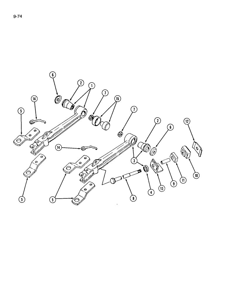 Схема запчастей Case IH 310 - (9-074) - DISK GANG DRAG LINK (09) - CHASSIS/ATTACHMENTS