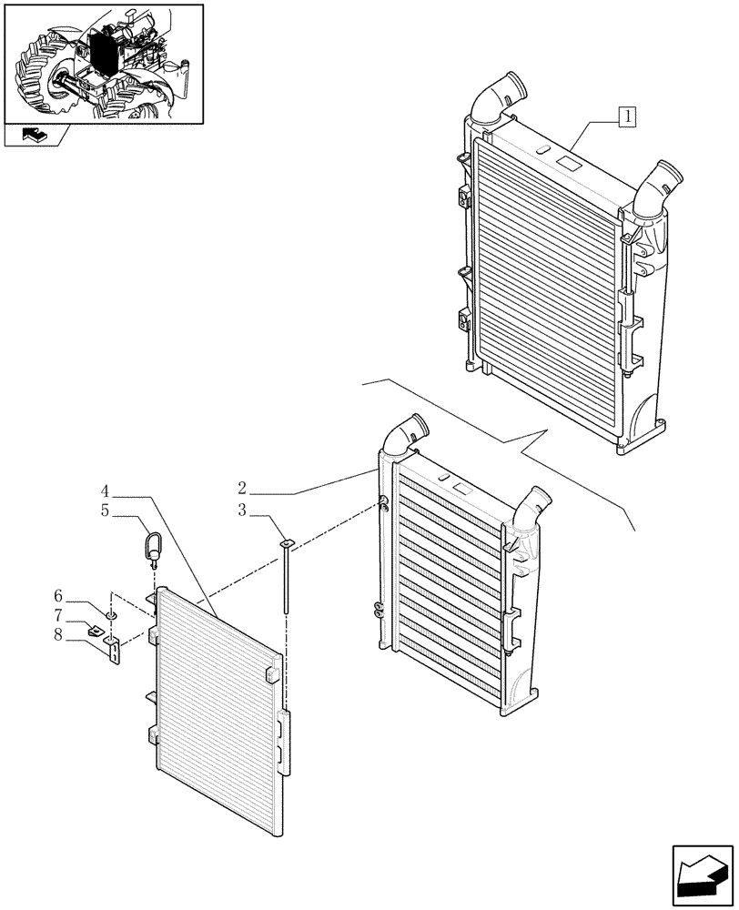 Схема запчастей Case IH PUMA 115 - (1.17.0/ B) - INTERCOOLER AND CONDENSER - BREAKDOWN (02) - ENGINE EQUIPMENT