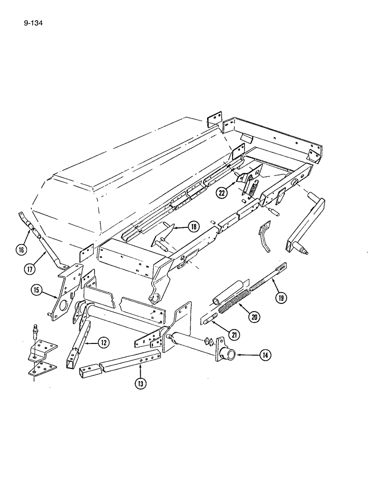 Схема запчастей Case IH 7200 - (9-134) - FRAME AND HITCH CONNECTIONS - ENDWISE TRANSPORT, LEADING (09) - CHASSIS/ATTACHMENTS