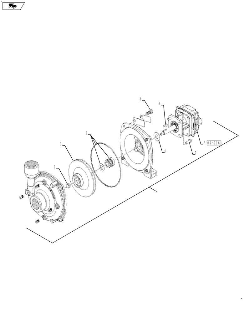 Схема запчастей Case IH 610 - (04-015) - PUMP HYPRO W/HM4 MOTOR Hydraulic Plumbing