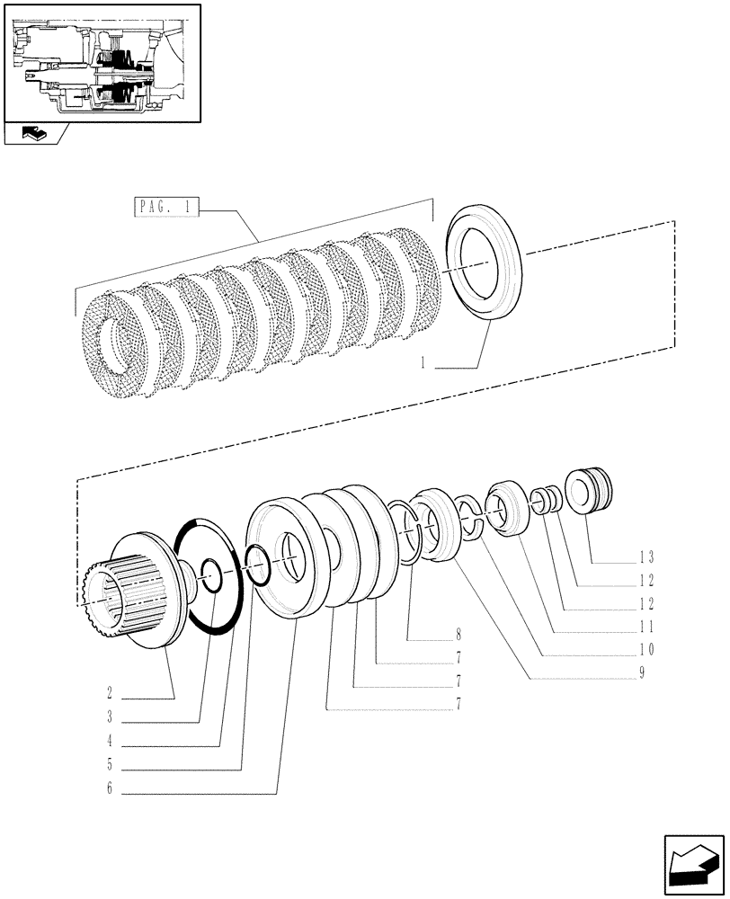 Схема запчастей Case IH PUMA 115 - (1.33.3[02]) - START HYDRAULIC CLUTCH (4WD) (03) - TRANSMISSION