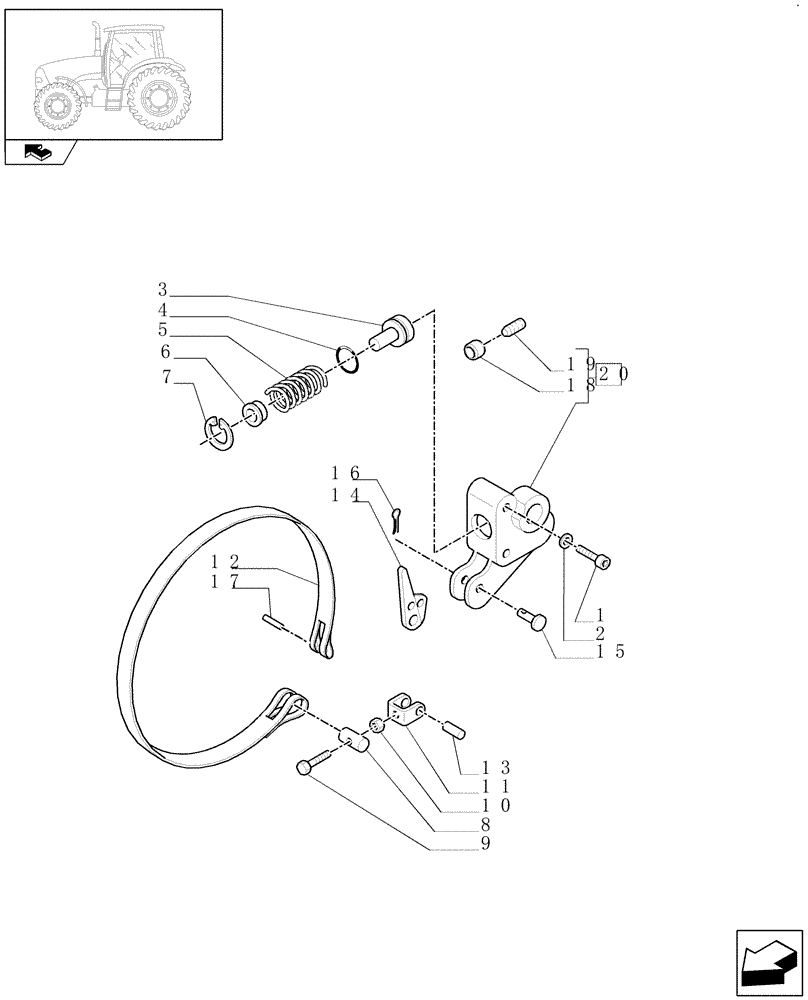 Схема запчастей Case IH PUMA 125 - (1.80.7[02]) - PTO, CLUTCH - SUPPORT AND BRAKE BAND (07) - HYDRAULIC SYSTEM