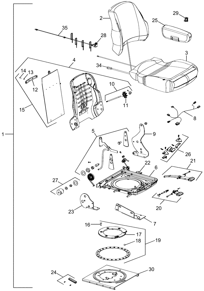 Схема запчастей Case IH 4420 - (01-018) - CUSHION ASSEMBLY, SEAT Cab Interior