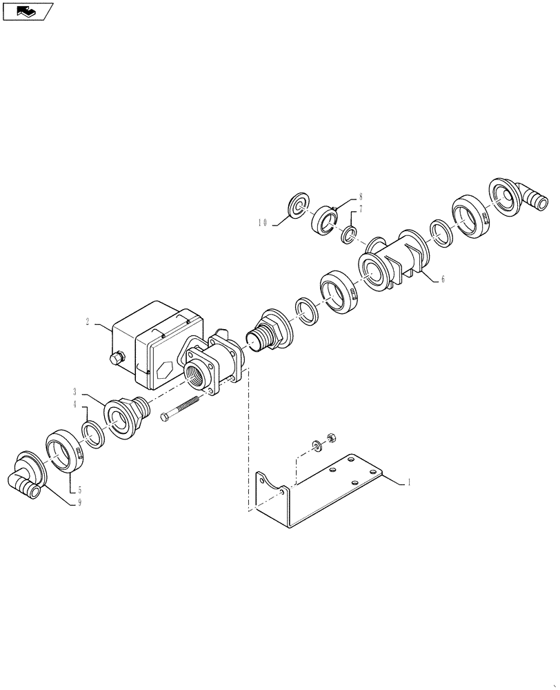 Схема запчастей Case IH 4420 - (09-002) - VALVE PLUMBING GROUP, 5 SECTION, CENTER, HV, 20" OFF CTR Liquid Plumbing