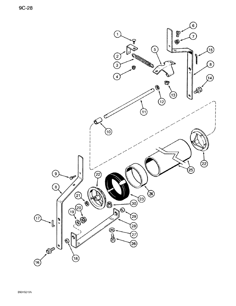 Схема запчастей Case IH 950 - (9C-28) - SEED MODULE CUTOFF WHEEL, ALL RIGID, VERTICAL FOLD, AND FRONT FOLD (09) - CHASSIS/ATTACHMENTS