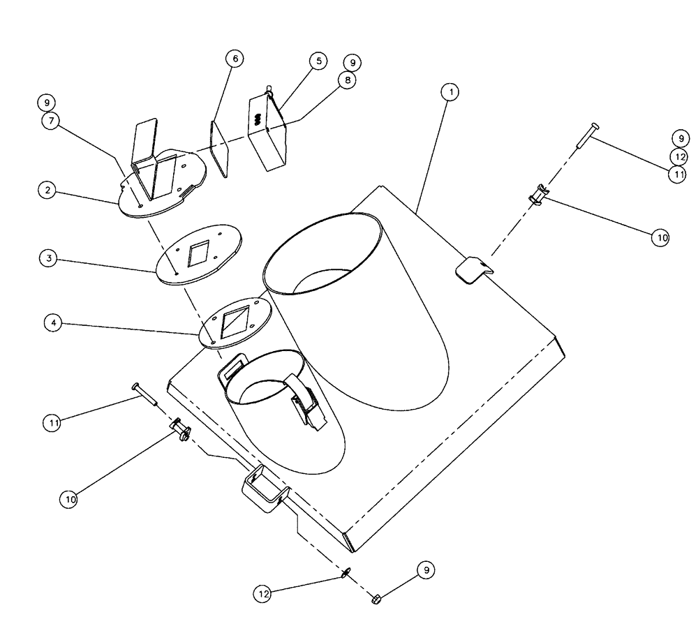 Схема запчастей Case IH FLX810 - (02-054) - COVER ASSEMBLY, RH BIN Bin Group