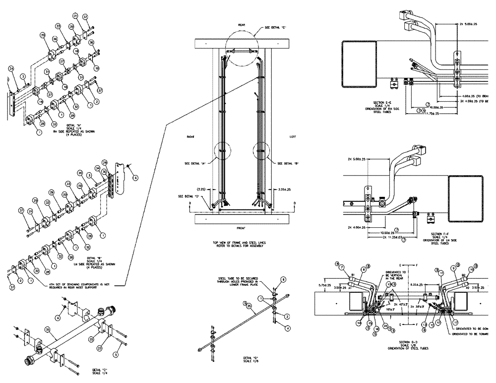 Схема запчастей Case IH SPX4260 - (06-018) - STEEL LINES GROUP Hydraulic Plumbing