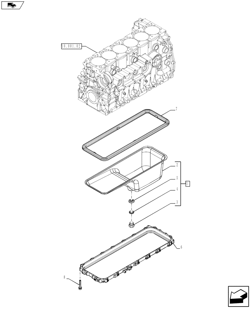 Схема запчастей Case IH F2CFE613R A021 - (10.102.01) - OIL SUMP & RELATED PARTS (5801480316) (10) - ENGINE