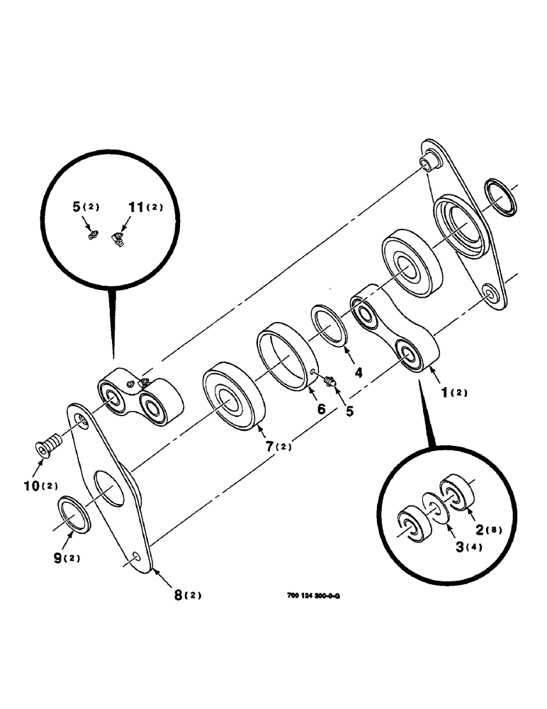 Схема запчастей Case IH 625 - (3-06) - SWAYBAR LINK ASSEMBLY, 700124300 SWAYBAR LINK ASSEMBLY COMPLETE (58) - ATTACHMENTS/HEADERS