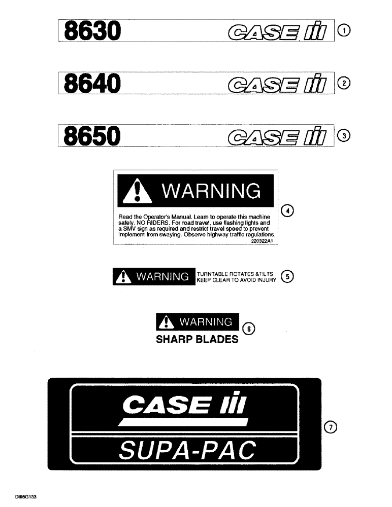 Схема запчастей Case IH 8640 - (2-90) - DECALS 