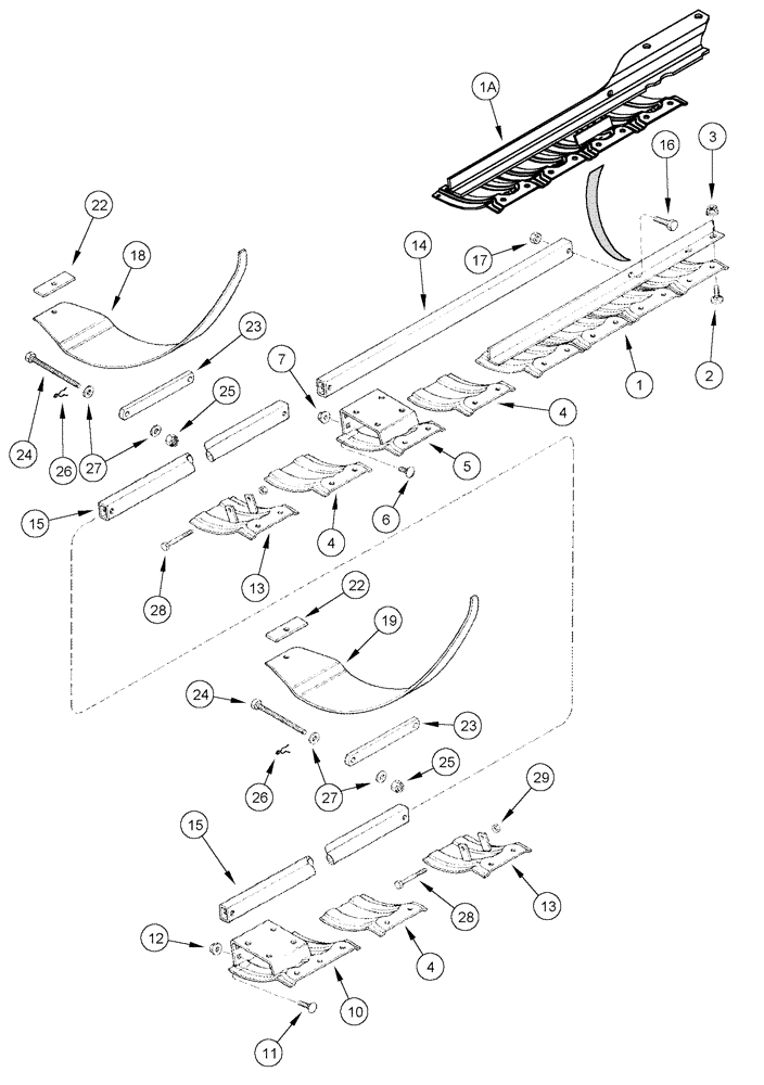 Схема запчастей Case IH 1020 - (09D-06) - CUTTER BAR SKIDS AND SUPPORT SPRINGS (09) - CHASSIS/ATTACHMENTS