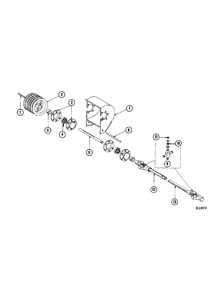 Схема запчастей Case IH 950 - (054[1]) - HEADER DRIVE UNIVERSAL JOINT SHAFT 