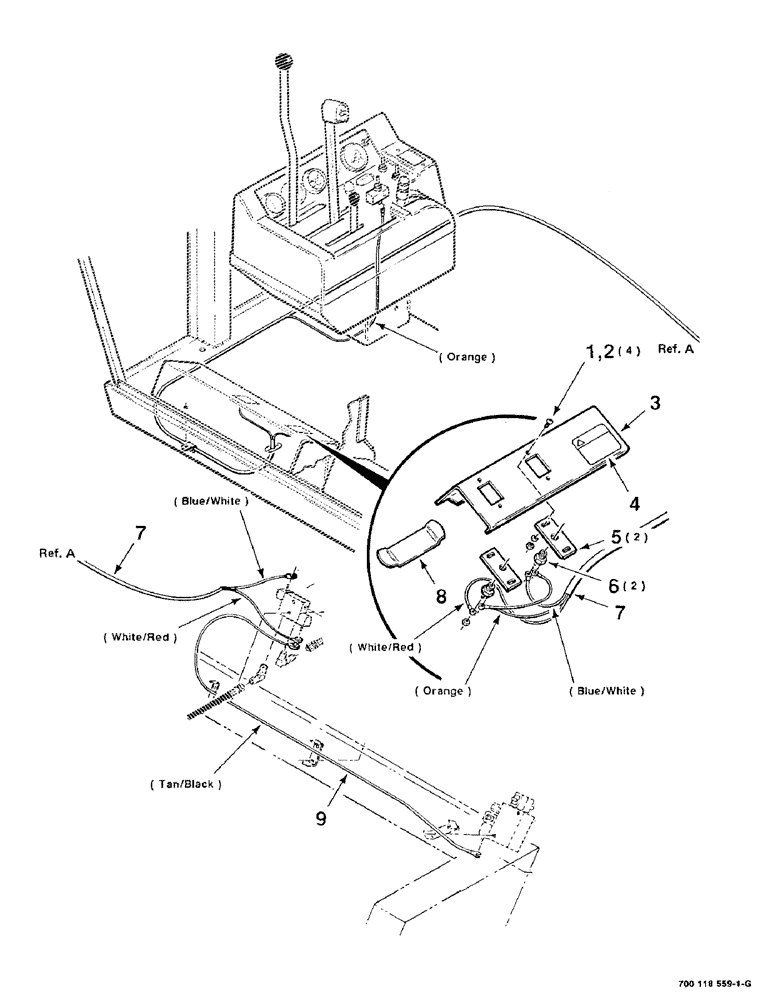 Схема запчастей Case IH 8840 - (4-04) - WIRING ASSEMBLY- DEFLECTOR CONTROL (55) - ELECTRICAL SYSTEMS