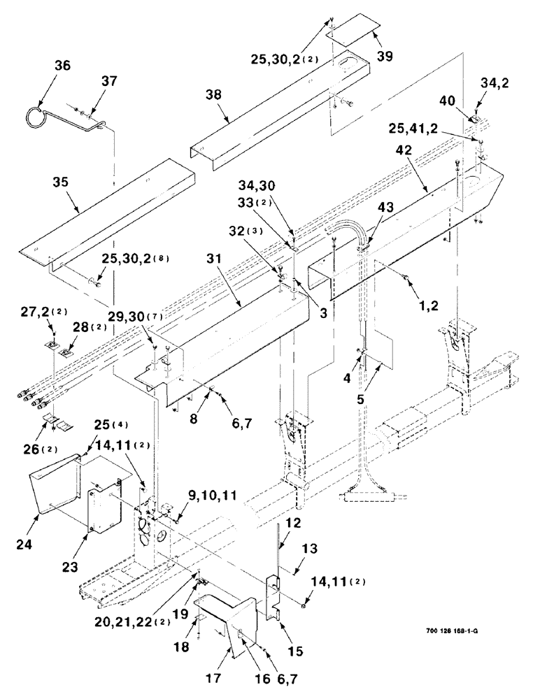 Схема запчастей Case IH 8725 - (6-08) - TONGUE SHIELD ASSEMBLY (09) - CHASSIS