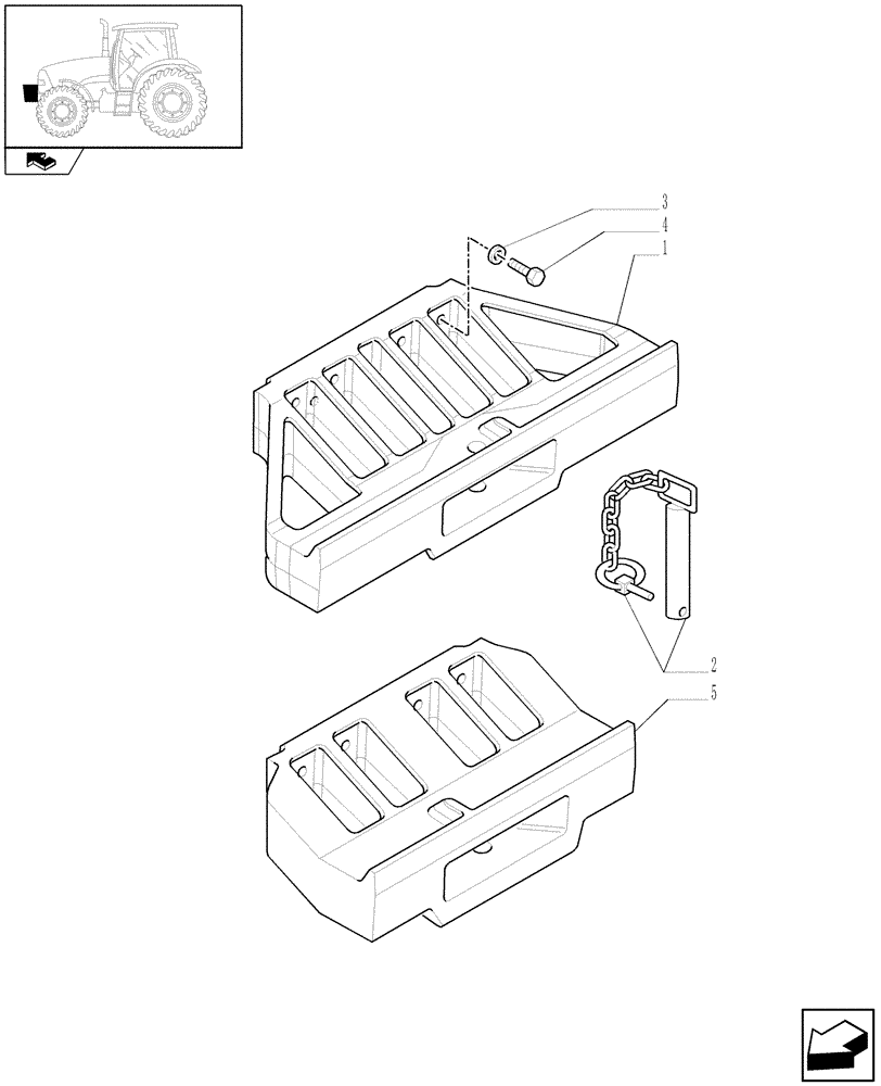 Схема запчастей Case IH PUMA 115 - (1.21.5) - FRONT WEIGHT CARRIER FOR FAN STYLED WEIGHTS (VAR.330217-332217) (03) - TRANSMISSION