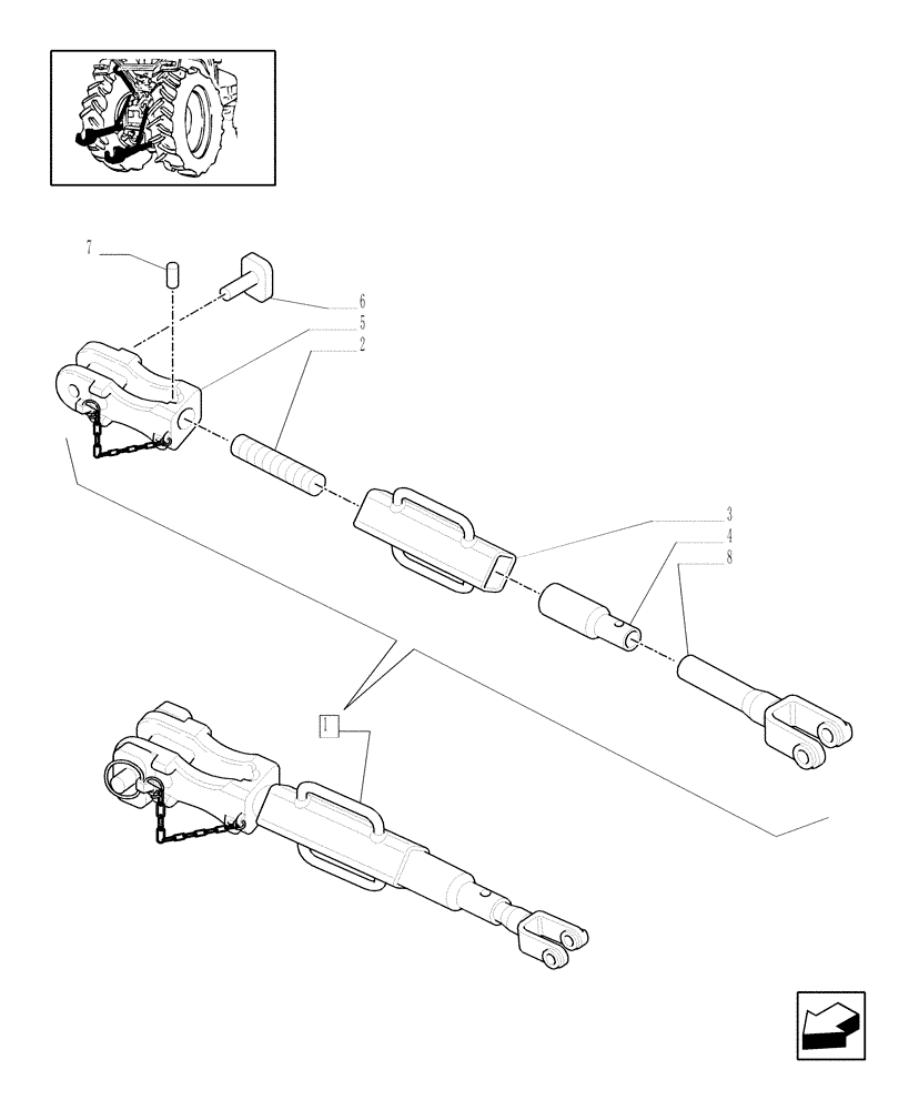 Схема запчастей Case IH MXU110 - (1.89.6/ B) - ADJUSTABLE LIFT-ROD, PARTS (09) - IMPLEMENT LIFT