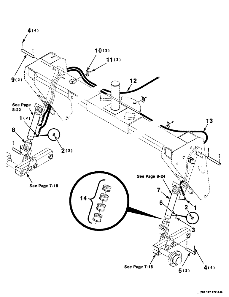 Схема запчастей Case IH SC412 - (8-20) - HYDRAULIC HEADER LIFT ASSEMBLY (08) - HYDRAULICS