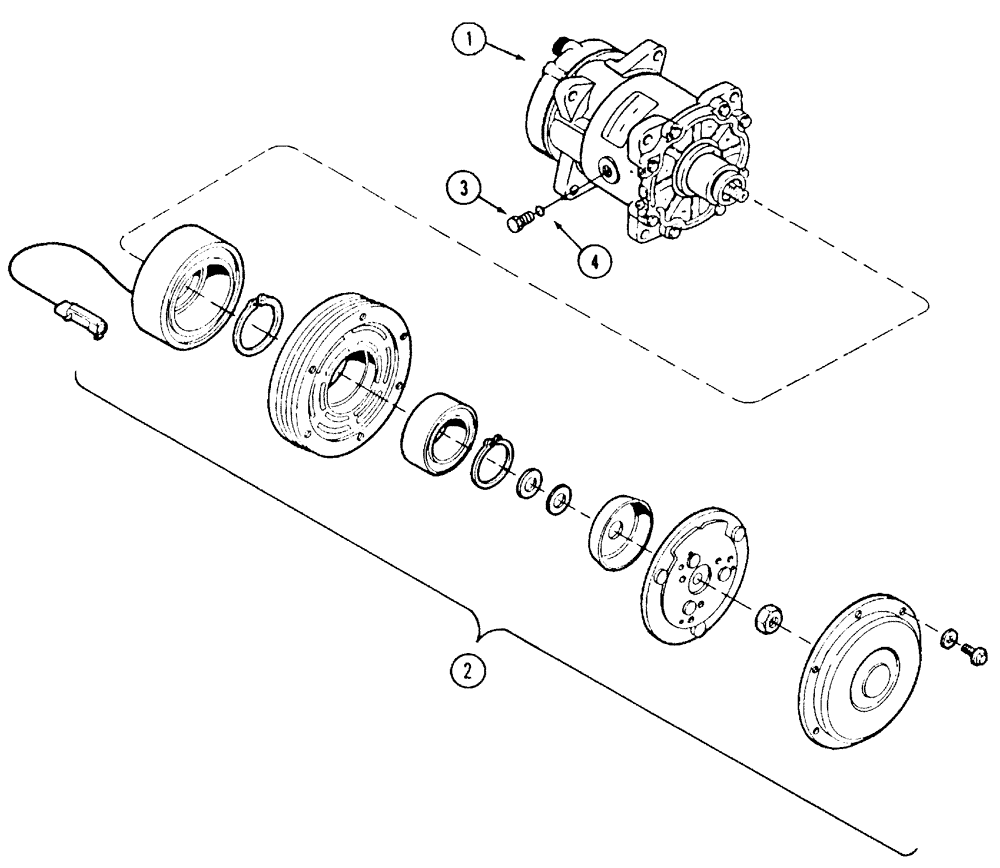 Схема запчастей Case IH C90 - (02-07) - AIR COMPRESSOR (02) - ENGINE