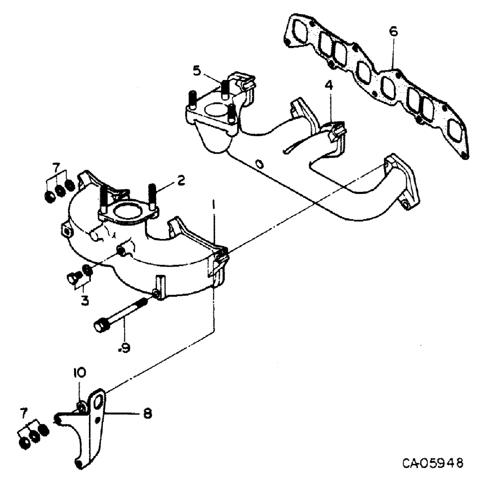 Схема запчастей Case IH 4150 - (12-33) - INTAKE AND EXHAUST MANIFOLD, ISUZU ENGINE (04) - Drive Train