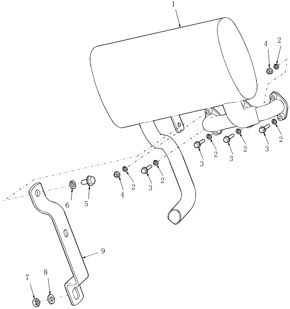 Схема запчастей Case IH D25 - (06G01) - MUFFLER (01) - ENGINE