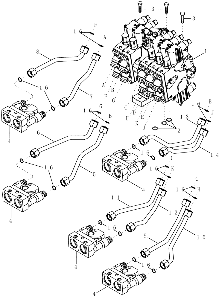 Схема запчастей Case IH MX230 - (08-14) - HYDRAULIC SYSTEM - REMOTE COUPLERS (08) - HYDRAULICS