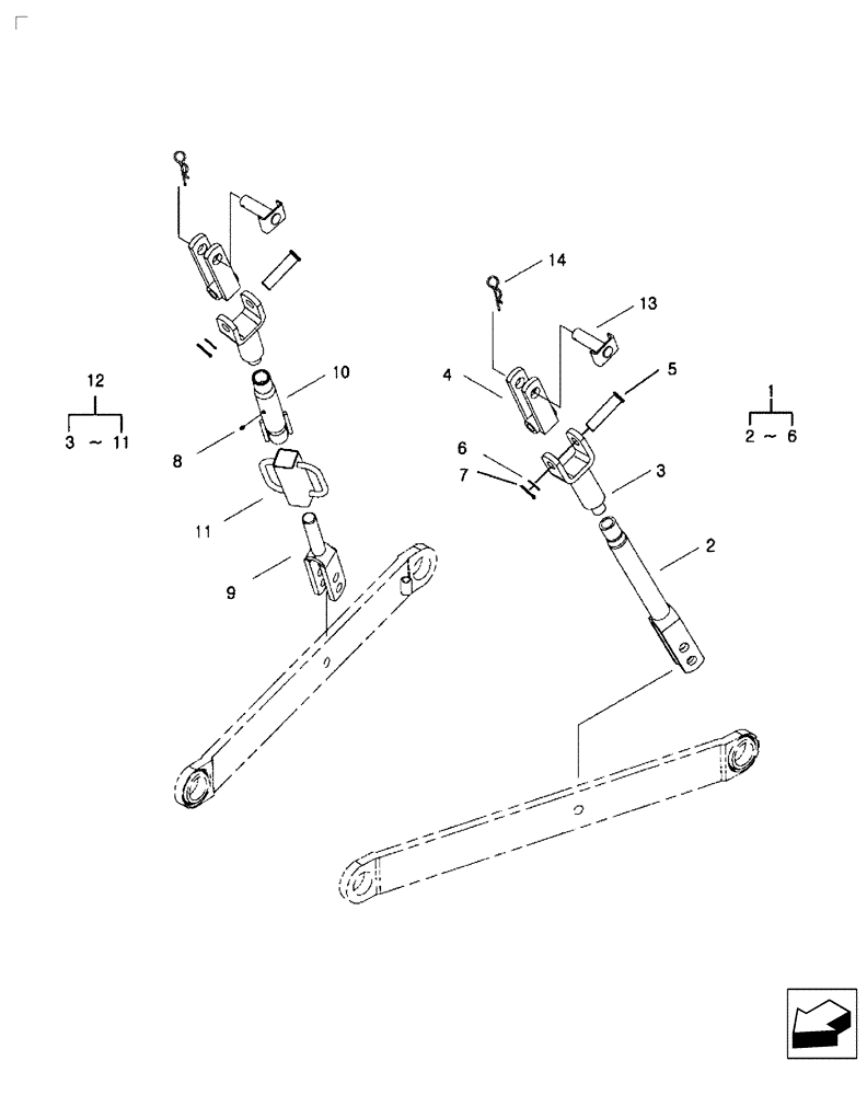 Схема запчастей Case IH FARMALL 35B - (35.120.04) - LIFT ROD (35) - HYDRAULIC SYSTEMS