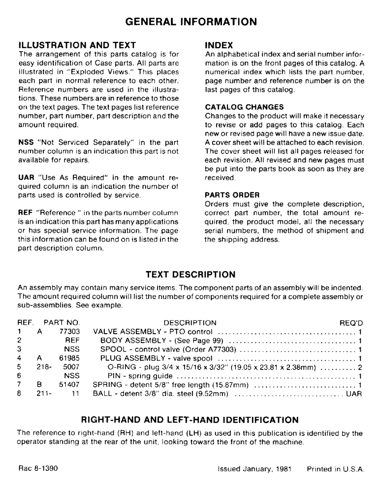 Схема запчастей Case IH 990 - (01A) - GENERAL INFORMATION (00) - PICTORIAL INDEX