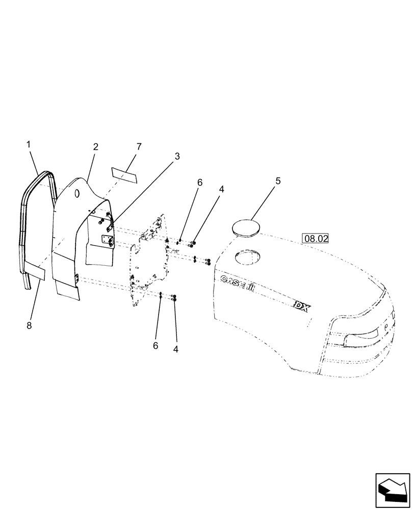 Схема запчастей Case IH FARMALL 55 - (10.12) - HOOD, REAR OUTSIDE (10) - OPERATORS PLATFORM/CAB