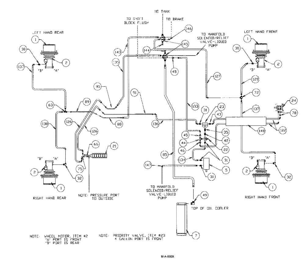 Схема запчастей Case IH SPX3150 - (128) - HYDRAULIC PLUMBING, BASIC UNIT (35) - HYDRAULIC SYSTEMS